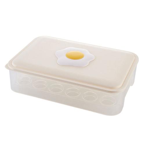 Porte-Oeufs Couverts Transparents Pour Porte-Réfrigérateur Plateau Boîte De Rangement Distributeur Conteneurs À Oeufs 24 Grilles Blanc Crème