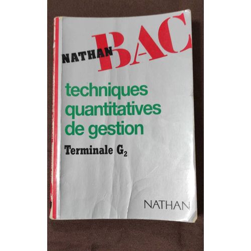 Techniques Quantitatives De Gestion - Terminale G2