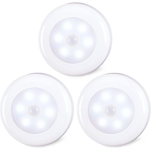 ERSHI-Lot de 3 lampes à détecteur de mouvement pour l¿intérieur, à coller, fonctionnement à piles, lumière LED sans fil pour armoi[9