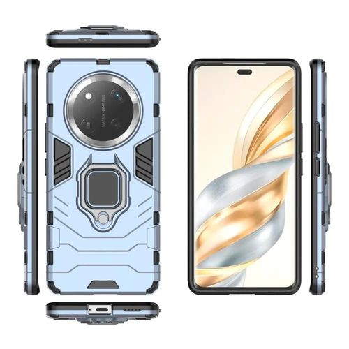 Coque Pour Honor Magic 7 Lite 5g - Housse Etui Rigide Anti Choc + Verre Trempe - Bleu Fonce