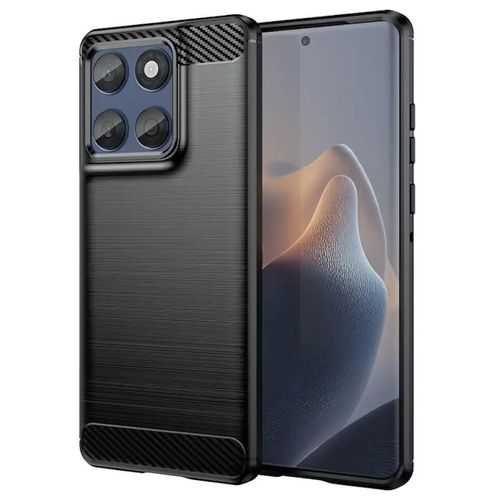 Coque Pour Motorola Edge 60 / 60 Fusion 5g - Housse Etui Silicone Gel Carbone + Verre Trempe - Noir