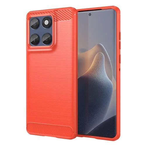 Coque Pour Motorola Edge 60 / 60 Fusion 5g - Housse Etui Silicone Gel Carbone + Film Ecran - Rouge