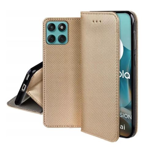 Housse Pour Motorola Edge 60 / 60 Fusion 5g - Etui Coque Pochette Portefeuille + Film Ecran - Or Magnet