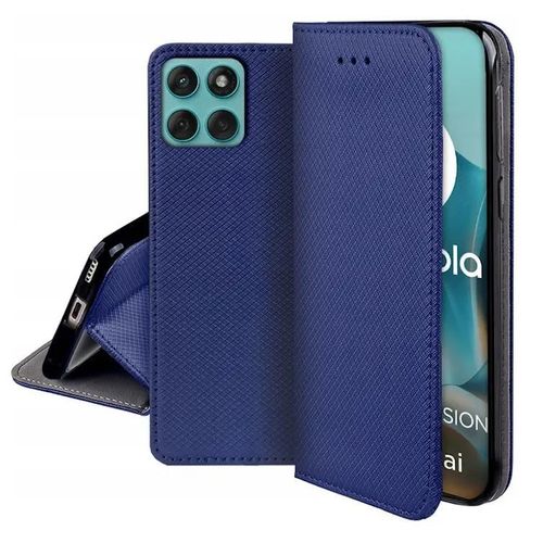 Housse Pour Motorola Edge 60 / 60 Fusion 5g - Etui Coque Pochette Portefeuille + Film Ecran - Bleu Magnet
