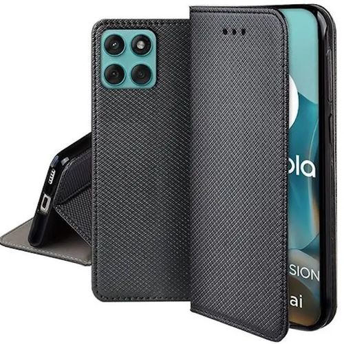 Housse Pour Motorola Edge 60 / 60 Fusion 5g - Etui Coque Pochette Portefeuille + Verre Trempe - Noir Magnet