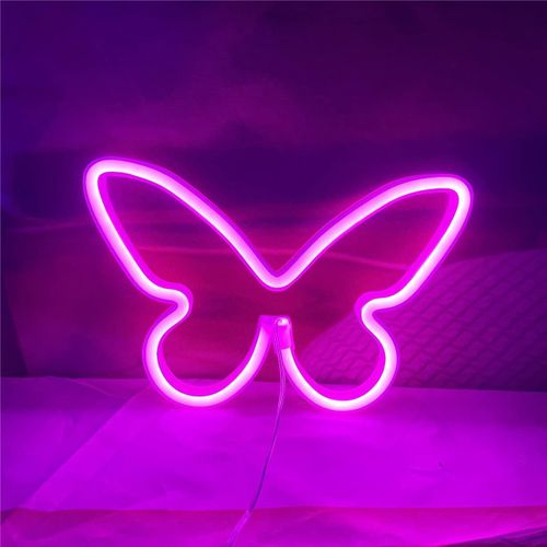 Ershi-Lampe Néon À Led En Forme De Papillon À Suspendre - Fonctionne Avec Usb Ou Piles - Pour La Maison, Le Bar, Le Restaurant, No[3