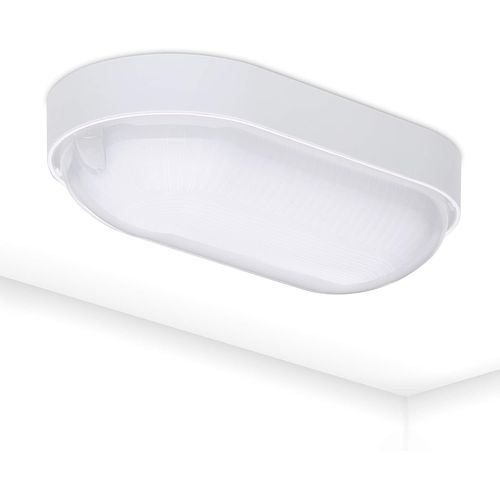 ERSHI-Oktaplex LED Lampe de cave BASE 9W 800Lm IP65 Blanc neutre 4000K Lampe ovale Applique murale Plafonnier blanc[2369]