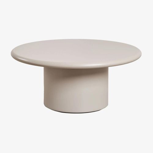 Table Basse Ronde En Mdf (Ø80 Cm) Rodeo Tapioca Beige