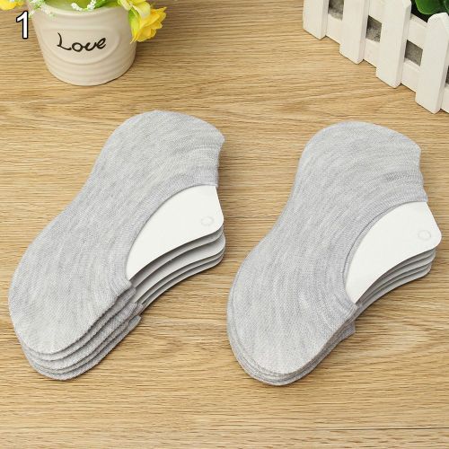 10 Paires De Mocassins En Coton Pour Hommes, Bateau, Chaussettes Invisibles Antidérapantes, Coupe Basse, Invisibles-Gris