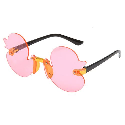 Lunettes De Soleil Pour Enfants En Forme De Canard Translucide Bloc Anti-Uv Lumière Du Soleil Protection Des Yeux Accessoire Photo Filles Vacances Été Plage Lunettes De Soleil-Rose