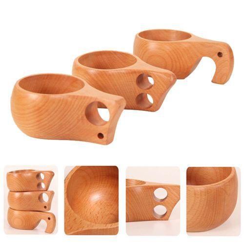 Tasse À Boire En Bois Ancienne Kuksa, Portable, Pour L'extérieur, Café, Thé, Lait, Petit Déjeuner-1