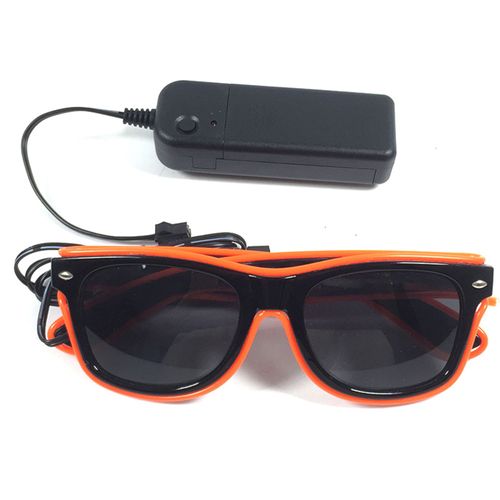 Lunettes De Soleil De Fête Éclairées À Led, Unisexe, Fil Néon, Brille Dans Le Noir, Accessoire Photo Léger, Hip Hop, Enfants Et Adultes, Lunettes Ktv, Fournitures De Bar-Orange