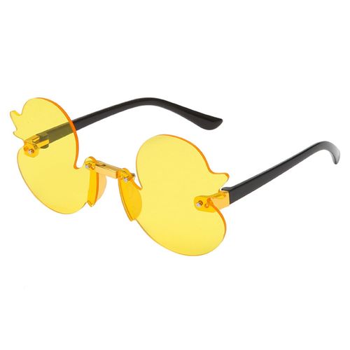Lunettes De Soleil Pour Enfants En Forme De Canard Translucide Bloc Anti-Uv Lumière Du Soleil Protection Des Yeux Accessoire Photo Filles Vacances Été Plage Lunettes De Soleil-Jaune