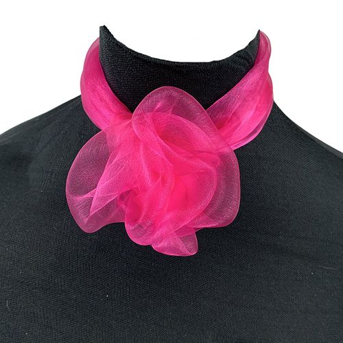 2 Pièces Foulard En Satin Lisse Transparent Couleur Unie Maille Fine Réglable Décoratif Léger Doux Aquaman Danse Carrée Hôtesse De L'air Cou Foulard-Rose Rouge