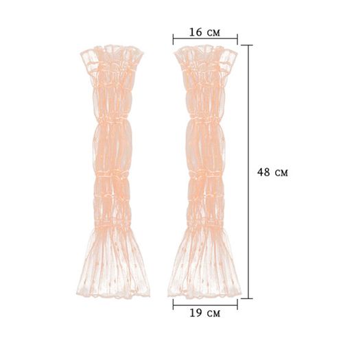 Manchons De Bras Longs En Maille Ultra Fine Pour Femme Protection Uv Contre Le Soleil Gants Sans Doigts Rafraîchissants Dentelle Tulle Protection Solaire Bras Manches De Jambe Pour Le Cyclisme, La Conduite, La Randonnée, La Pêche-Champagne