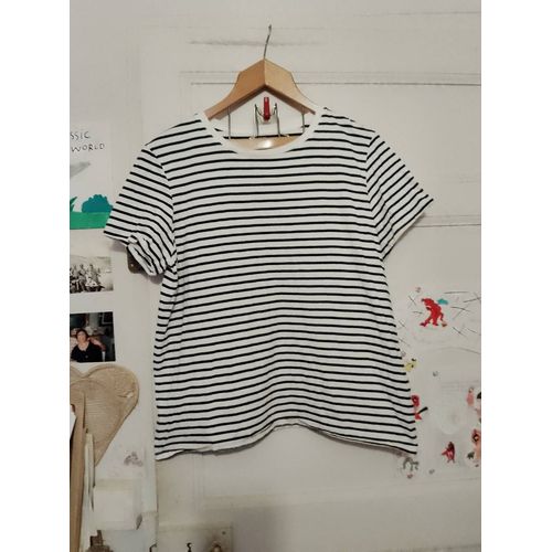 Tee Shirt Rayé Noir /Blanc 42 Xl Kiabi.