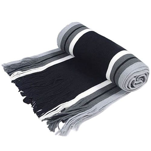 Écharpe Mode Douce Classique Pour Hommes, Châle Classique Pour L'hiver-Noir