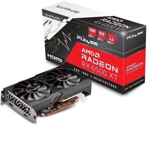 Tarjeta Gráfica Sapphire PULSE Radeon RX 6500 XT Gaming OC- 8GB GDDR6