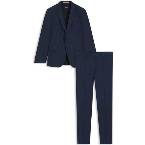 Costume Slim En Laine Mélangée À Micro Motif46,48,50,52,54,56