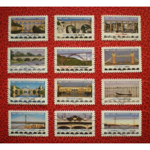 Ponts Et Viaducs - Série Complète De 12 Timbres Oblitérés - France - Année 2017
