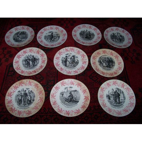 10 Assiettes Anciennes Humoristiques. Digoin / Sarreguemines ....