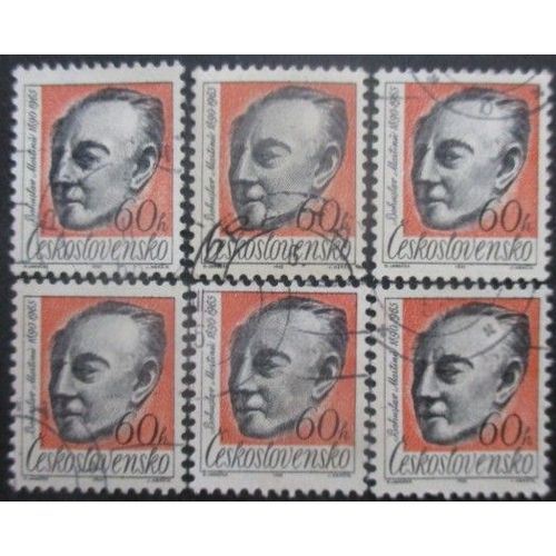 Tchecoslovaquie N°1428 X 6 Oblitéré