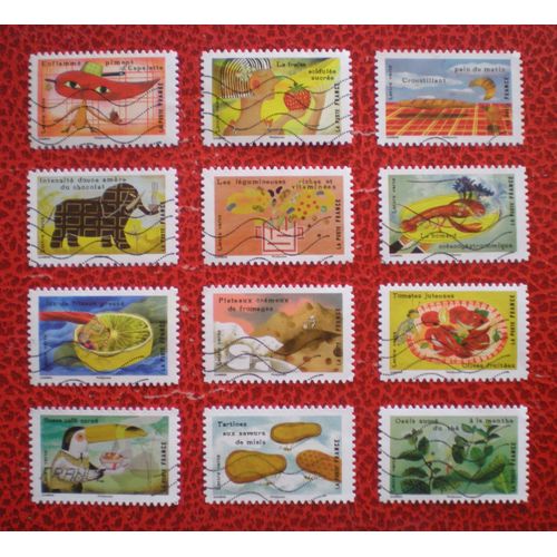 Le Goût - Série Complète De 12 Timbres Oblitérés - France - Année 2017