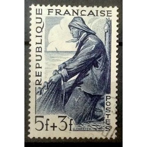 Métiers 1949 - Marin Pêcheur 5f+3f (Très Joli N° 824) Obl - France Année 1949 - Brn83 - N32441