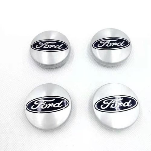 Ford, Lot De 4 Ford Logo 54mm Argent Centre De Roue Cache Moyeu Jante Emblème Jantes Insigne