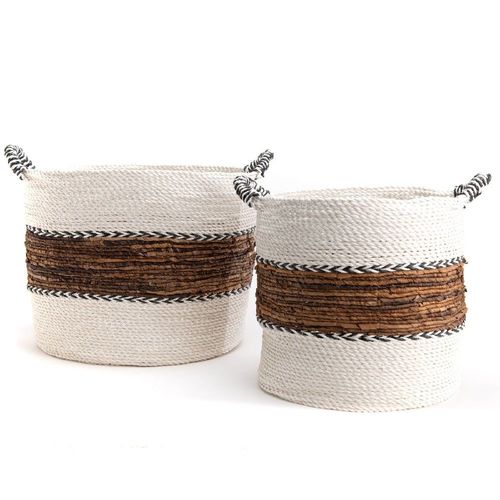 Set 2 paniers à anses Voyage 42x45x45