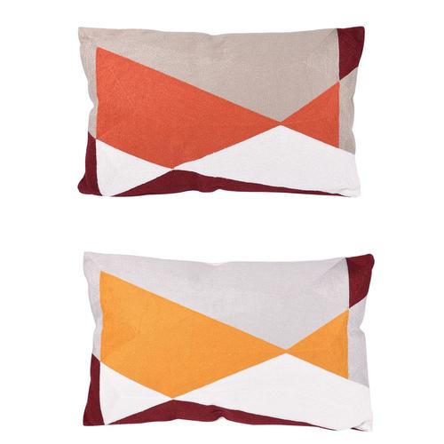 Coussin Quadri orange 30x50 cm (1 modèle aléatoire)