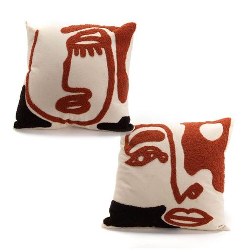 Coussins visage 45x45 cm (lot de 2)