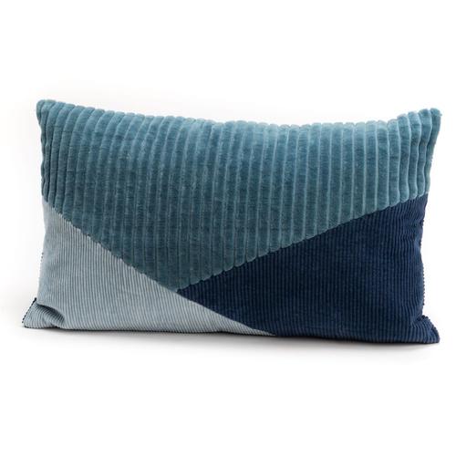 Coussin loft velours bleu 30x50 cm