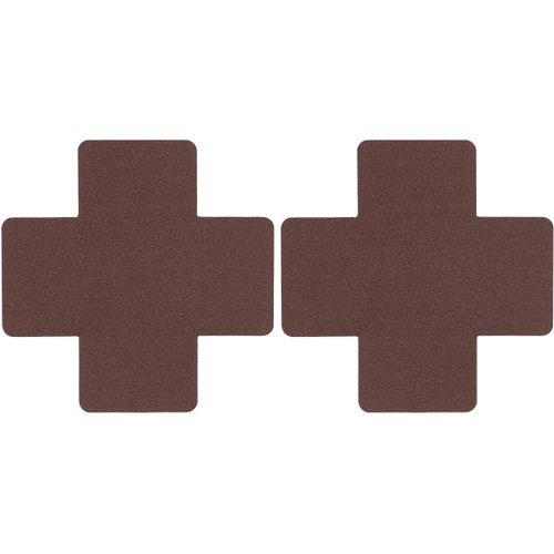 4 Pairs Nipple Covers Cross Shape Self-Adhesive Nipple Covers For Women,Sexy Nipple Covers For Party Dresses,Bikinis,Dark Brown,8cm