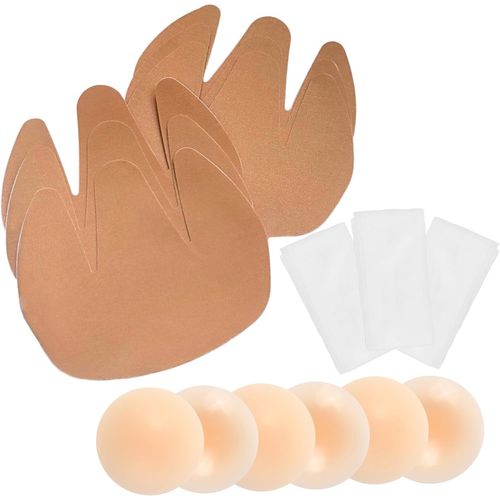 6 X Breast Tape With Reusable Nipple Covers|Adhesive Breast Lift Headband For Backless Dresses (A-F)|Bust Free Support For Women-3 Sizes.[F152]