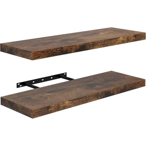 Étagère Murale Design 20x60cm Modulable Lot De 2 Décoration Murale Style Scandinave Bureau Chambre,Marron Vintage