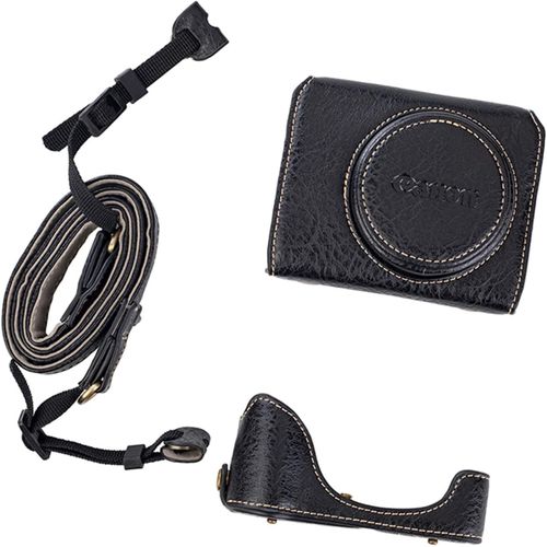 G7X G7X II G7X III Vintage Leather Camera Case Cover For Canon PowerShot G7X G7X Mark II G7X Mark III DSLR Camera Protective Case With Strap,Black,Vintage