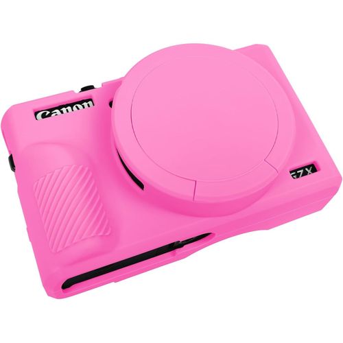 Soft Silicone Camera Protective Case for Canon G7 X Mark III,G7X3 with Removable Lens Cover for Canon Powershot G7X Mark III DSLR Camera (Pink)
