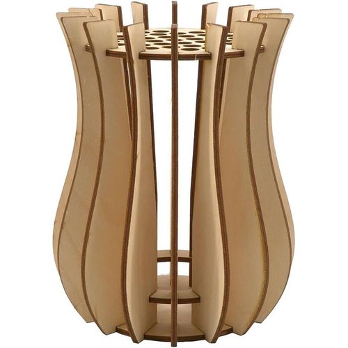 Vase Wooden Puzzle Vase Display Building Blocks Fake Bouquets Gift for Flower Lovers