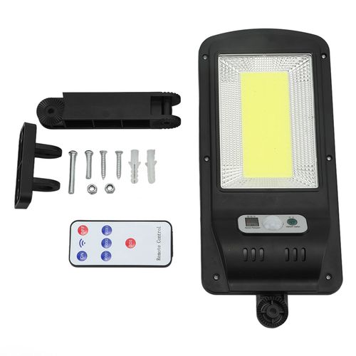 Lampadaire Solaire Avec Detecteur De Mouvement, Applique Murale Etanche Ip64 Avec Telecommande Pour Cour Et Patio