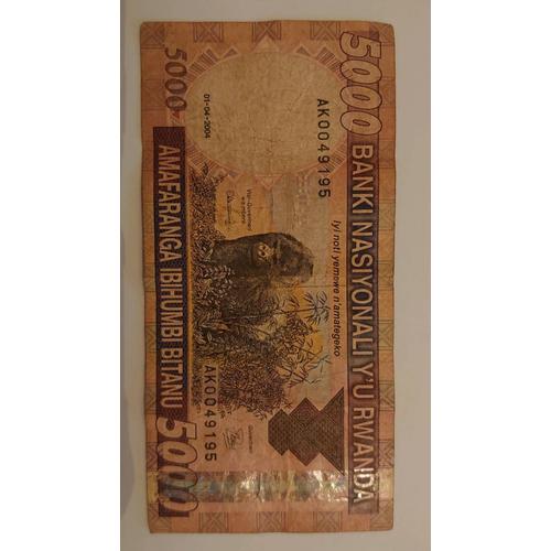 Billet De 5000 Francs Du Rwanda