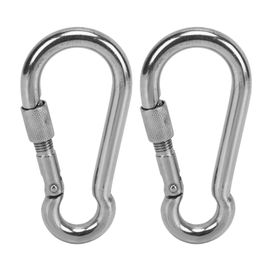 Lot De 2 Clips De Verrouillage En Acier Inoxydable Pour Camping En Plein Air, Boucle De Verrouillage Pour Randonnee, Hamac, Laisse Pour Chien, Harnais, 0,47 Po