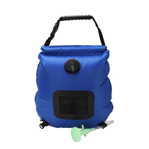 Sac de douche solaire portable d'exterieur 20 L, pliable, chauffant, pour camping, randonnee