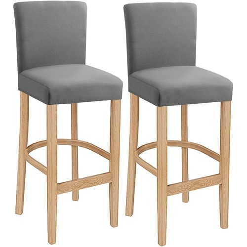 Housses De Chaise De Bar, Housses De Chaise Extensibles Amovibles Et Lavables Pour Chaise De Salle À Manger Pivotante Courte (Gris Clair, 2 Pièces)