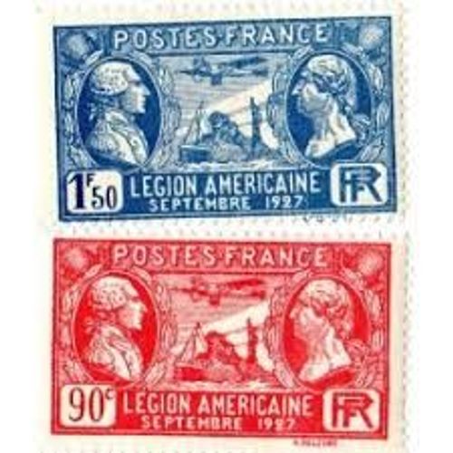 Visite De La Légion Américaine : Bustes De La Fayette Et Washington La Paire Année 1927 N° 244 245 Yvert Et Tellier Luxe