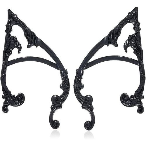 Boucles D'oreilles À Tige Style Punk Celtique, Elfe, Fée, Pour Femmes, Filles, Adolescentes, Bijoux Tendance, Accessoires De Costume, Halloween, Cosplay, Noir