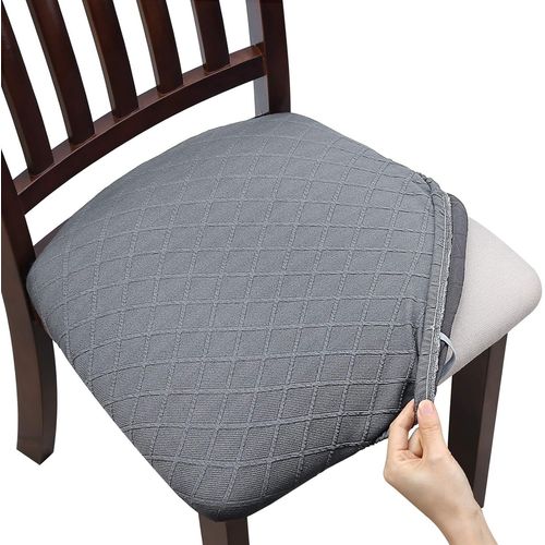 (Gris Clair, Lot De 1) Housse De Chaise Extensible En Jacquard Gaufré Pour Salle À Manger, Bureau, Hôtel, Mariage