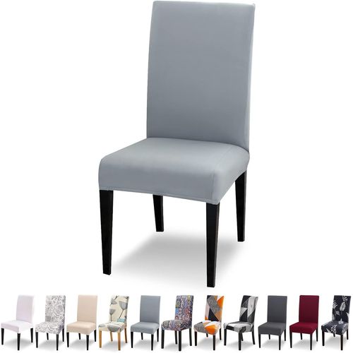 Lot De 4 Housses De Chaise Extensibles, Universelles, Lavables Et Modernes, Pour Salle À Manger, Restaurant, Hôtel, Gris Clair