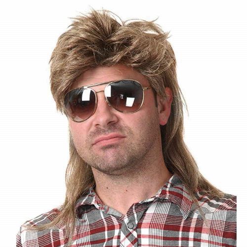 Perruques (Marron Clair) Pour Hommes, Costumes Des Années 80, Accessoire De Fête Fantaisie, Perruque De Cosplay