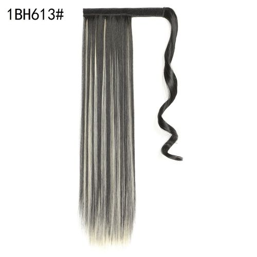 Extension Capillaire Synthétique Lisse De 55 Cm De Long Avec Bande De Fermeture 